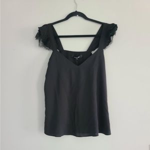 Vici Black LACE Ruffle Sleeveless Top NWT